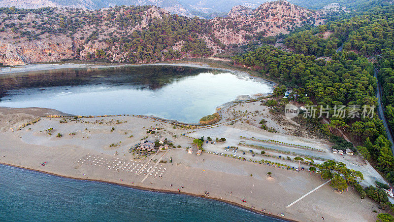 美丽的Mugla Dalyan Iztuzu鸟瞰图